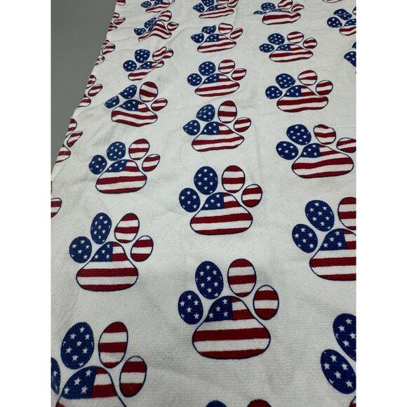 Debora Connolly Design Patriotic Paw Print Kitchen Hand Towel Used READ - Picture 2 of 7